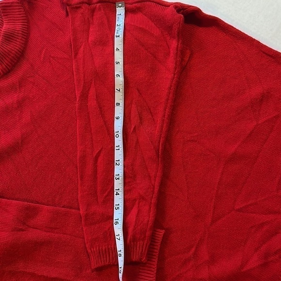 VTG-A’Milano-L-Red crewneck long sleeve sweater with embroidered heart on pocket - Picture 9 of 10